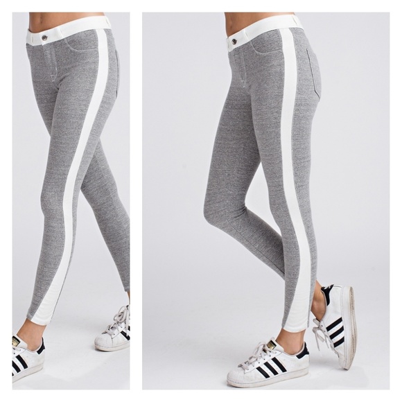 LAST 1!💜Gray French Terry Skinny Jogger Leggings - Picture 3 of 6